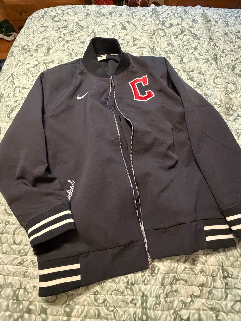 Nike Men’s Cleveland Guardians Navy Bomber Jacket